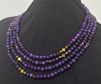 Collier de Sugilite Africaine Naturelle, (TRÈS RARE) avec