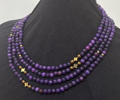 Collier de Sugilite Africaine Naturelle, (TRÈS RARE) avec, Antiek en Kunst, Antiek | Boeken en Manuscripten