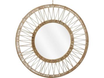 Mica Decorations Ludy Wandspiegel - H5 x Ø70 cm - Jute - beschikbaar voor biedingen