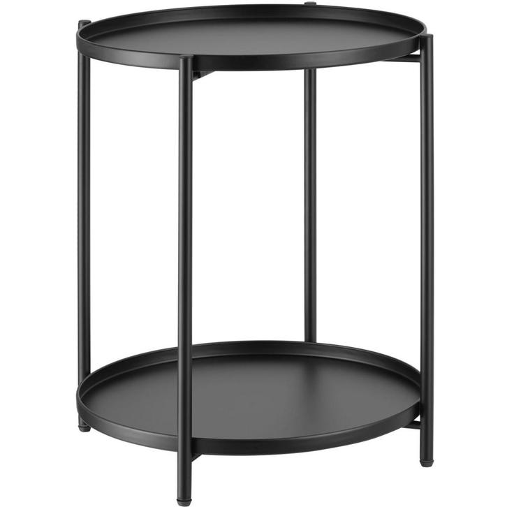 tectake Bijzettafel Oxford 45,5x45,5x53cm - zwart, Huis en Inrichting, Tafels | Bijzettafels, Verzenden