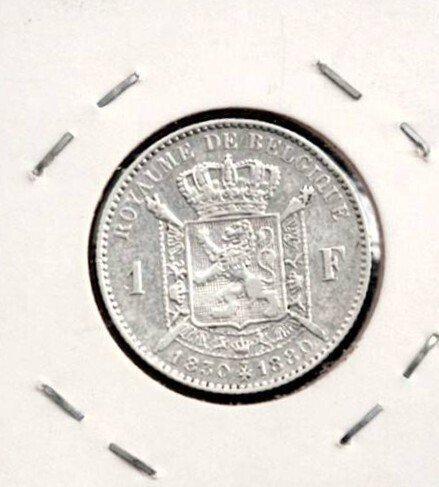 België. Leopold II. 1 Franc 2fr + 1fr onafhankelijk +, Postzegels en Munten, Munten | Nederland