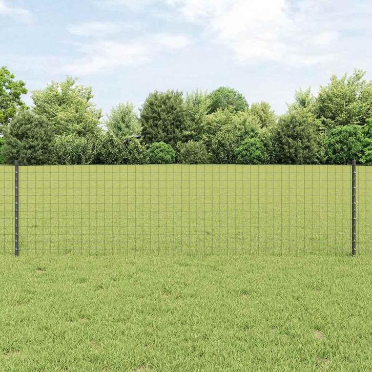vidaXL Fence Posts 44 pcs Grijs 100 cm Staal, Tuin en Terras, Palen, Balken en Planken, Nieuw, Verzenden