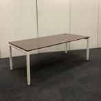 Drentea bureau 200x90 cm, in hoogte verstelbaar, Wit - bruin, Bureau