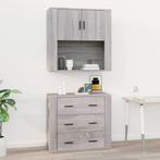 vidaXL Wandkast 80x33x80 cm bewerkt hout grijs sonoma, Verzenden, Nieuw