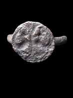 Oud-Grieks Brons, Cockerel  Fight Bezel Ring  (Zonder