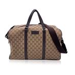 Gucci - Beige Monogram Canvas Duffle Weekender Travel Bag, Nieuw