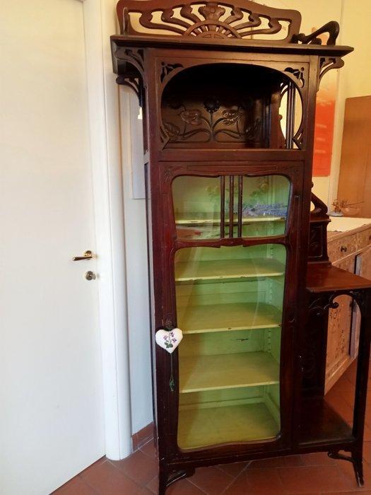 Vitrinekast - Mahonie - Vetrina Art Nouveau, Antiek en Kunst, Kunst | Designobjecten