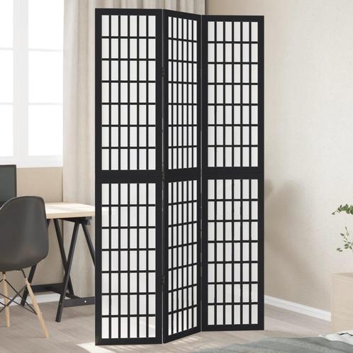 vidaXL Kamerscherm met 3 panelen massief paulowniahout zwart, Huis en Inrichting, Woonaccessoires | Overige, Nieuw, Verzenden