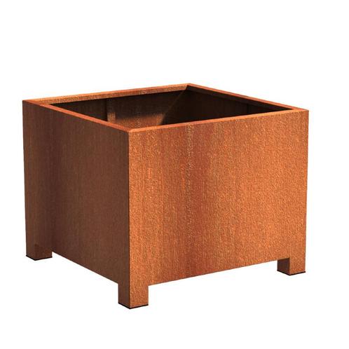 Cortenstaal plantenbak 100x100x80cm - Met poten, Tuin en Terras, Bloembakken en Plantenbakken, 60 cm of meer, 100 cm of meer, Tuin