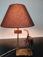 Tafellamp - Lamp Met Reiger - Messing/Brons, Antiek en Kunst, Curiosa en Brocante