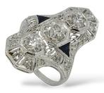 Ring Platina, Art Deco platinum en 1,50 ct diamanten ring -