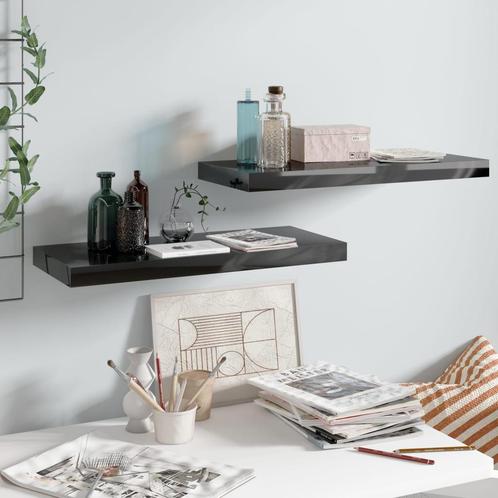 vidaXL Wandschappen zwevend 2 st 60x23,5x3,8 cm MDF, Huis en Inrichting, Kasten | Wandmeubels, Nieuw, Verzenden