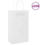 vidaXL Papieren zakken 250 st met hengsels 21x11x36 cm wit, Diversen, Cadeauverpakkingen, Verzenden, Nieuw