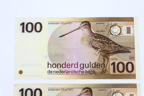 Nederland. - 2 x 100 Gulden - 1977 - De Snip - Pick 97, Postzegels en Munten, Munten | Nederland