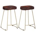 vidaXL Tabourets de bar Gavin lot de 2 bois de manguier, Verzenden