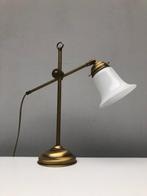 Bureaulamp - Glas, Messing, Antiek en Kunst