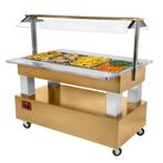 Warm buffet, bain-marie, 4x GN 1/1-150 (Licht eiken hout), Verzenden