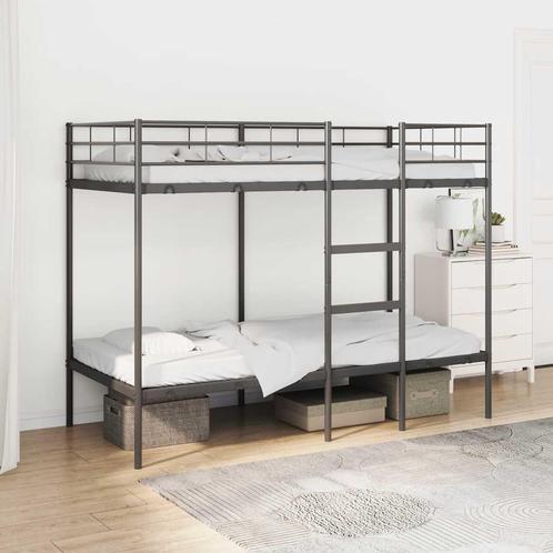 vidaXL Stapelbed zonder matras 100x190 cm staal zwart, Huis en Inrichting, Slaapkamer | Bedden, Nieuw, Verzenden