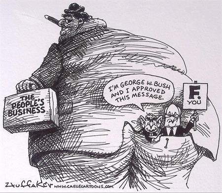 Pentekening Amerika - Cheney en Bush (lijst optie), Antiek en Kunst, Kunst | Tekeningen en Fotografie, Verzenden