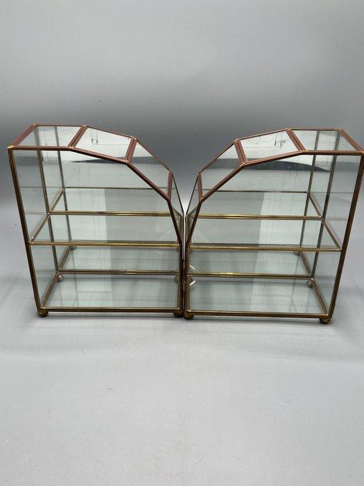 Vitrinekast (2) - Glas, Messing - Vitrine kastje, Antiek en Kunst, Curiosa en Brocante