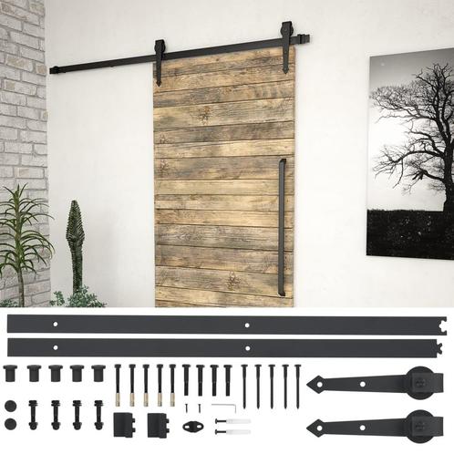 vidaXL Doos met onderdelen voor schuifdeur 183 cm staal, Doe-het-zelf en Bouw, Hang- en Sluitwerk, Nieuw, Verzenden