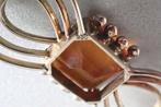Zilver, Verguld - Broche - Art Deco Citrien-Gablonz