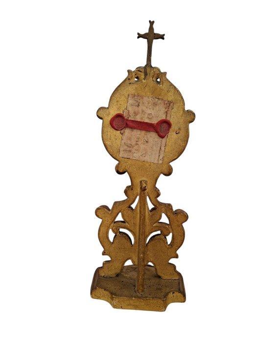 Antiek Reliekhouder - Hout, Glas, Textiel - 1750-1800 -, Antiek en Kunst, Kunst | Niet-Westerse kunst