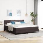 vidaXL Boxspringbed met Matras & LED Donkerbruin 180x200 cm, Huis en Inrichting, Verzenden, Nieuw