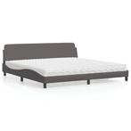 vidaXL Bed met matras kunstleer grijs 200x200 cm, Verzenden, Nieuw