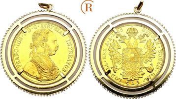 4 Dukaten goud mit goudfassung 1915 Österreich: Franz Jos.. beschikbaar voor biedingen