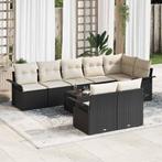 vidaXL 8-delige tuinset met kussens in bruin, van poly, Tuin en Terras, Tuinsets en Loungesets, Verzenden, Nieuw, Tuinset