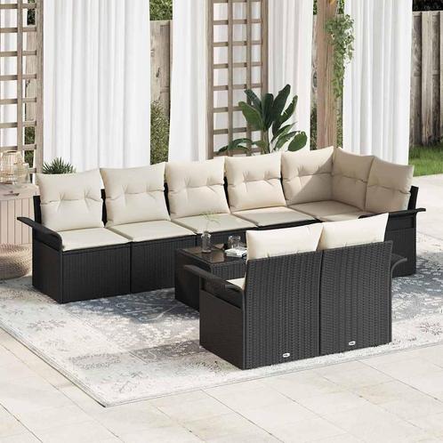 vidaXL 8-delige tuinset met kussens in bruin, van poly, Tuin en Terras, Tuinsets en Loungesets, Tuinset, Nieuw, Verzenden