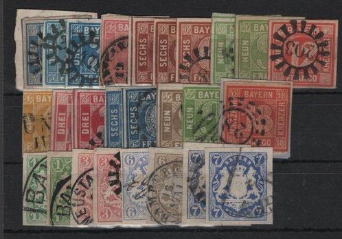 Bavière 1850/1868 - Sorties découpées de Kreuzer, partie, Postzegels en Munten, Postzegels | Europa | Duitsland