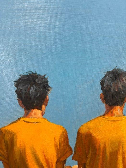 Alexy Berthelot - Confidence yellow blue, Antiek en Kunst, Kunst | Schilderijen | Modern