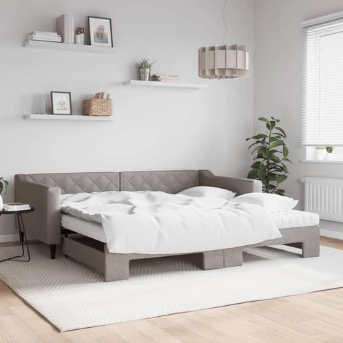 vidaXL Slaapbank met onderschuifbed en matrassen 100x200 cm, Huis en Inrichting, Slaapkamer | Bedden, Nieuw, Verzenden