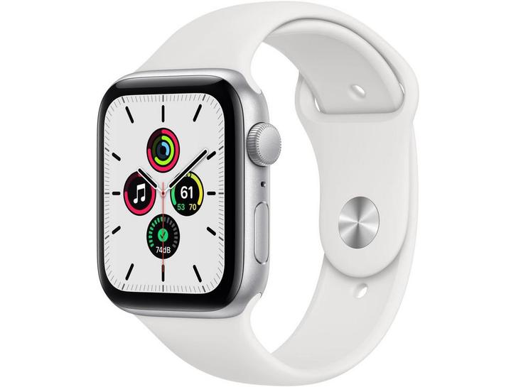 Apple Watch SE (44mm) - Smartwatch - GPS + 4G - Zilver (Wit), Handtassen en Accessoires, Smartwatches, Zo goed als nieuw, Verzenden