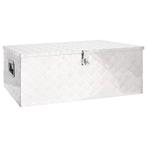Zilveren Opbergbox 100x55x37cm | Retour Deal | Koopje!, Huis en Inrichting, 100 tot 150 cm, Verzenden, Nieuw, Metaal