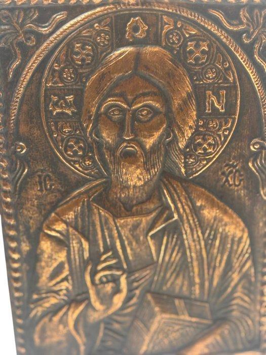 Griekse icoon Jezus - Antiek - Koper - 1960-1970 - 1, Antiek en Kunst, Antiek | Boeken en Manuscripten