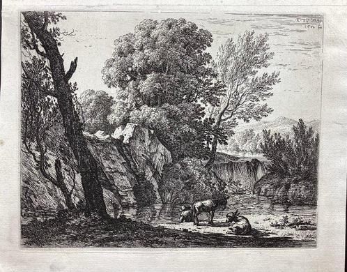 Karel Dujardin (c.1626-1678) - Mulattiere e due asini in, Antiek en Kunst, Antiek | Overige Antiek