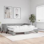 vidaXL Slaapbank onderschuifbed en matrassen 90x200 cm stof, Huis en Inrichting, Slaapkamer | Bedden, Verzenden, Nieuw