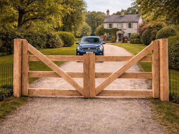 Veiling - Dubbele poort Douglas - 300x100cm, Tuin en Terras, Tuinhekken en Hekwerk
