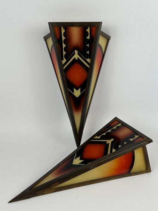 Wandlamp (2) - Een paar Amsterdamse schoollampen -, Antiek en Kunst, Curiosa en Brocante