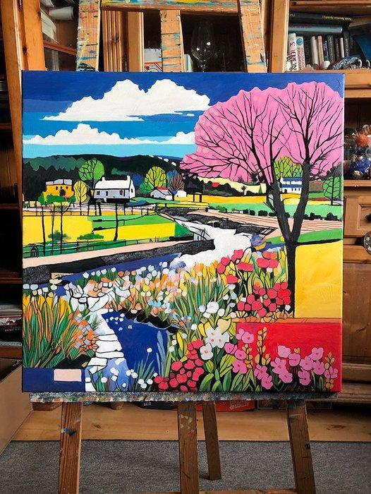 Bondero - A small village in Provence, Antiek en Kunst, Kunst | Schilderijen | Modern