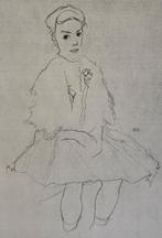 Egon Schiele (1890-1918), (fter) - Kleines Mädchen in, Antiek en Kunst, Antiek | Overige Antiek