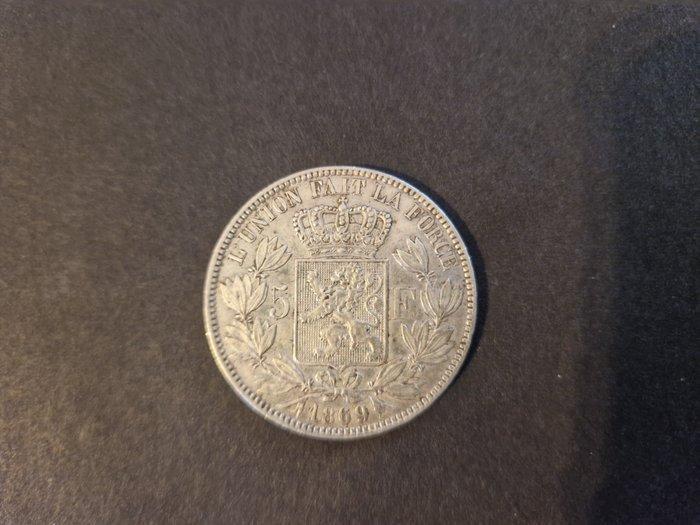 België. Leopold II. 5 Francs 1869 (Zonder minimumprijs), Postzegels en Munten, Munten | Nederland
