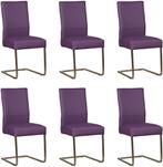 Set van 6 Paarse leren industriële eetkamerstoelen - poot, Huis en Inrichting, Stoelen, Nieuw, Leer, Ophalen of Verzenden, Modern