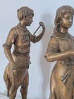 Henryk Kossowski (1855-1921) - Beeldje, un garçon et une, Antiek en Kunst, Antiek | Keramiek en Aardewerk