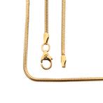 Gouden slangenschakel ketting | 42,5 cm (slangenketting), Ophalen of Verzenden, Gebruikt, Overige kleuren, Goud