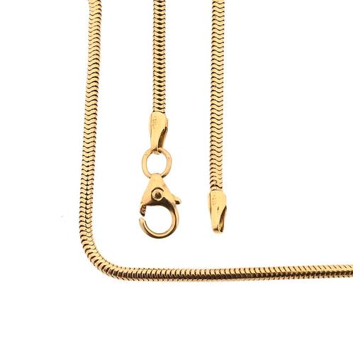 Gouden slangenschakel ketting | 42,5 cm (slangenketting), Handtassen en Accessoires, Kettingen, Overige kleuren, Gebruikt, Goud