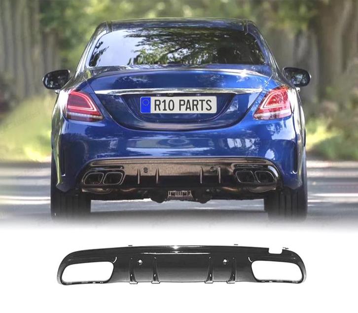 Diffuseur Pour Mercedes Classe C W205 18-21 Look Amg Noir Br, Auto-onderdelen, Carrosserie, Verzenden